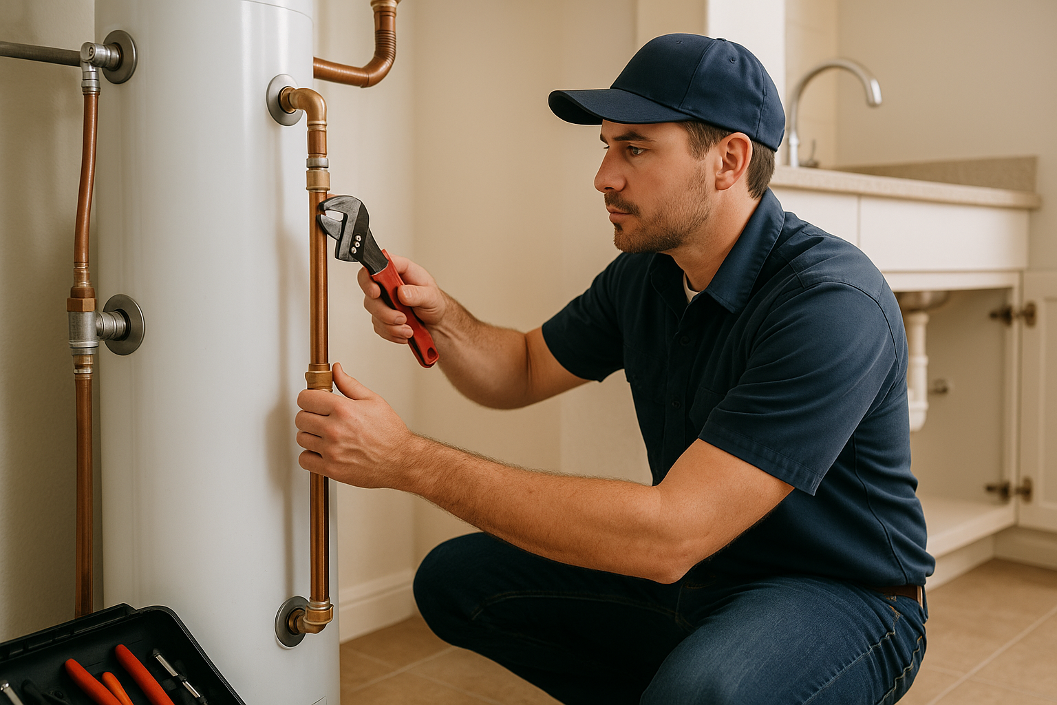 Editorial illustration depicting plumbers lewisville texas